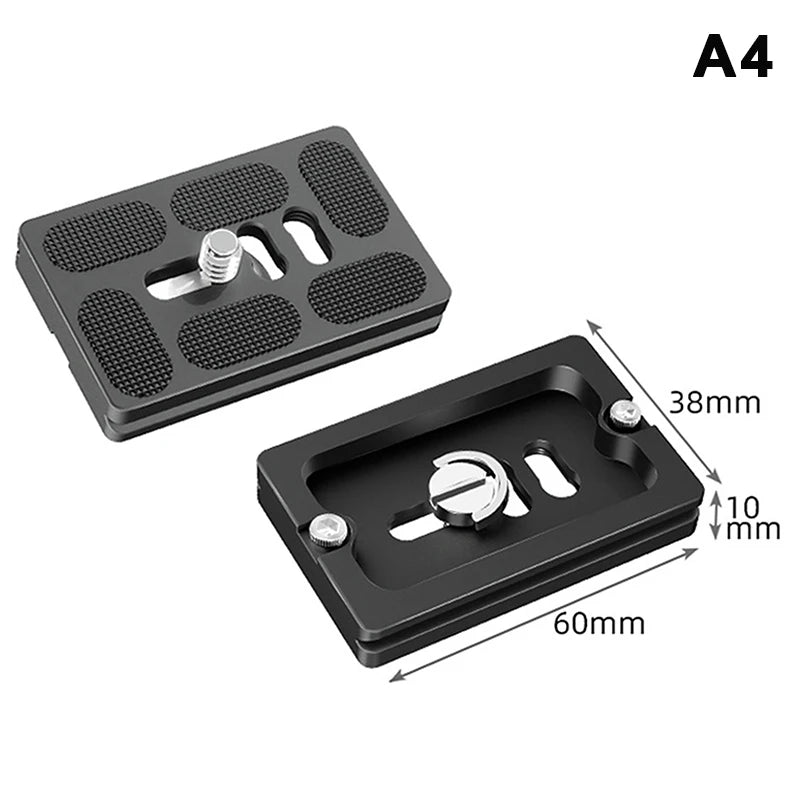 Aluminum 1/4" Quick Release Mount Plate for Tripods Camera Mount Plate Babs A4