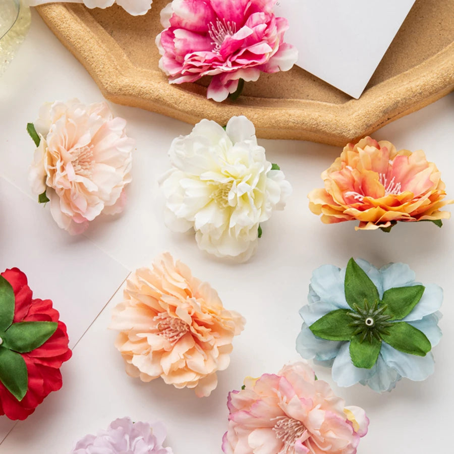 Artificial Silk Peony Flower Heads 50/100Pcs – DIY Wedding Décor Artificial Flower Heads Babs