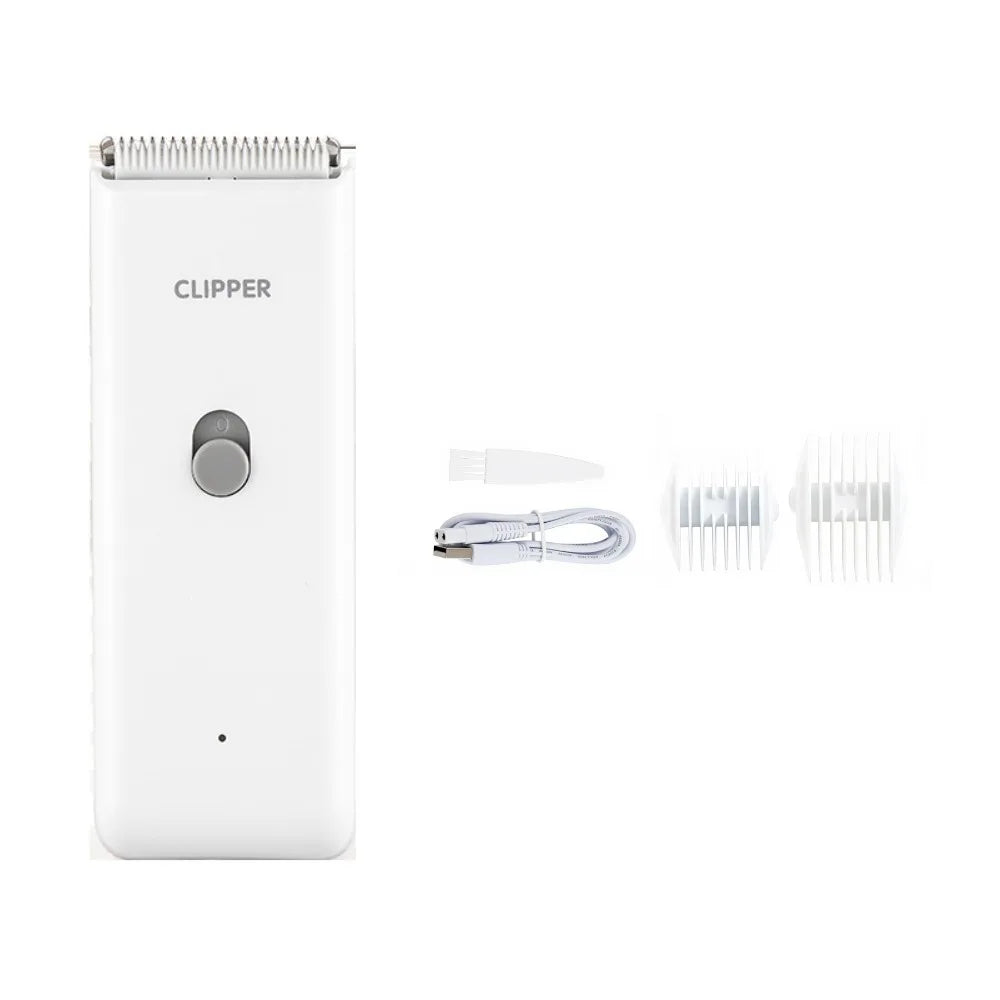 Wireless Dog & Cat Hair Clipper – Low Noise Waterproof Trimmer Pet Grooming Clipper Babs White