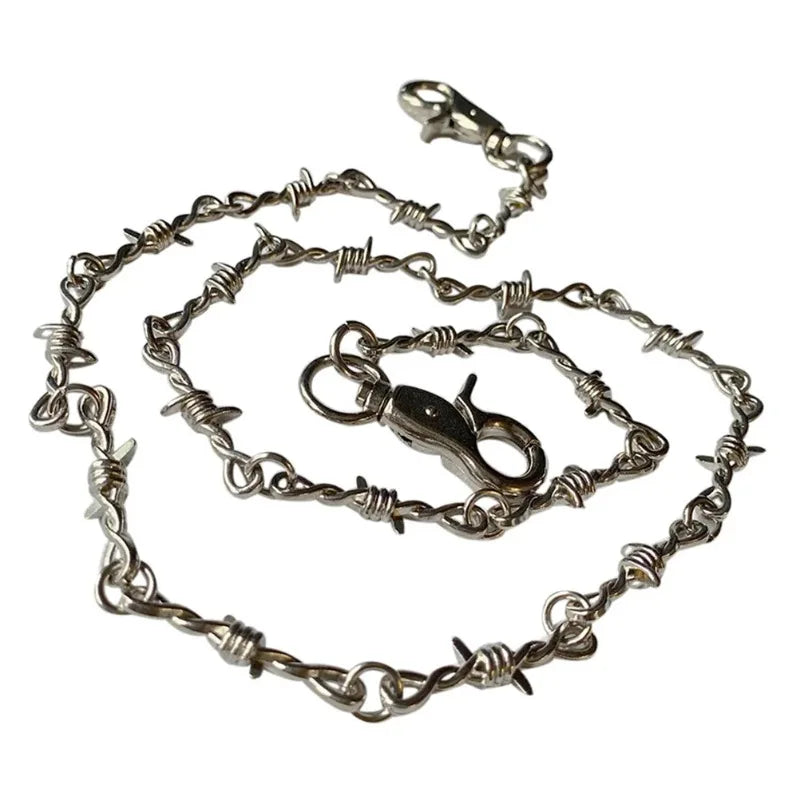 Punk Silver Pants Waist Chain – Unisex Hip-Hop Zinc Alloy Pants Waist Chain Babs