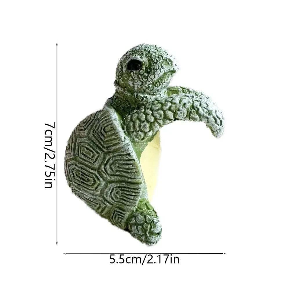Turtle Pot Buddy Resin Garden Ornament | Whimsical Hanging Decor Garden Figurine Babs