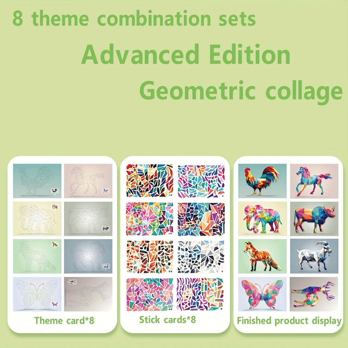 3D Animal Puzzle Stickers DIY Collage Art Set – Kids Gift Kids Craft Kit Babs Premium version