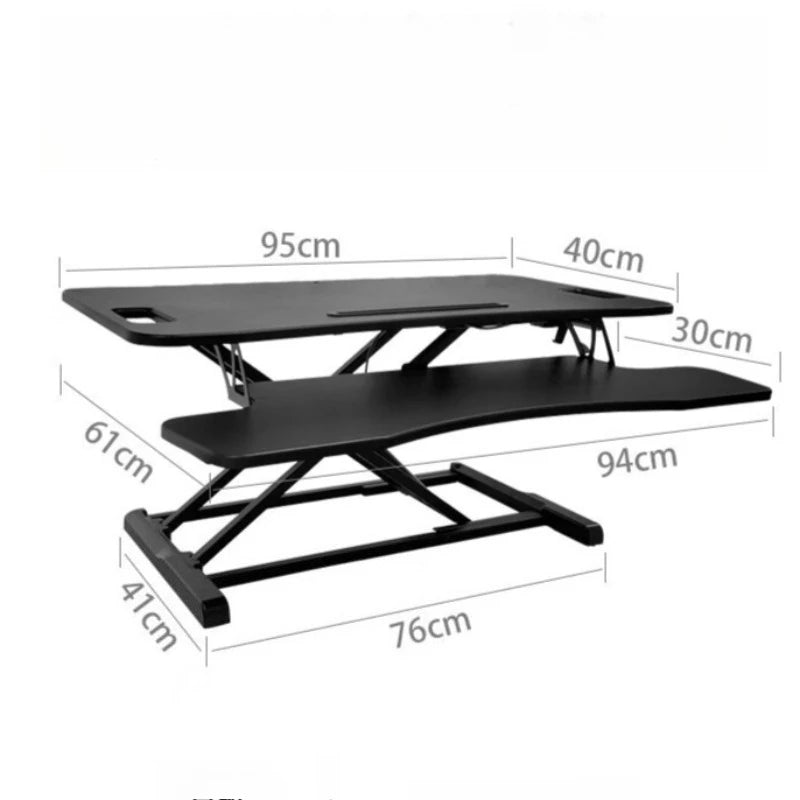 Foldable Lifting Computer Desk – Monitor Stand & Keyboard Shelf Standing Computer Desk Babs