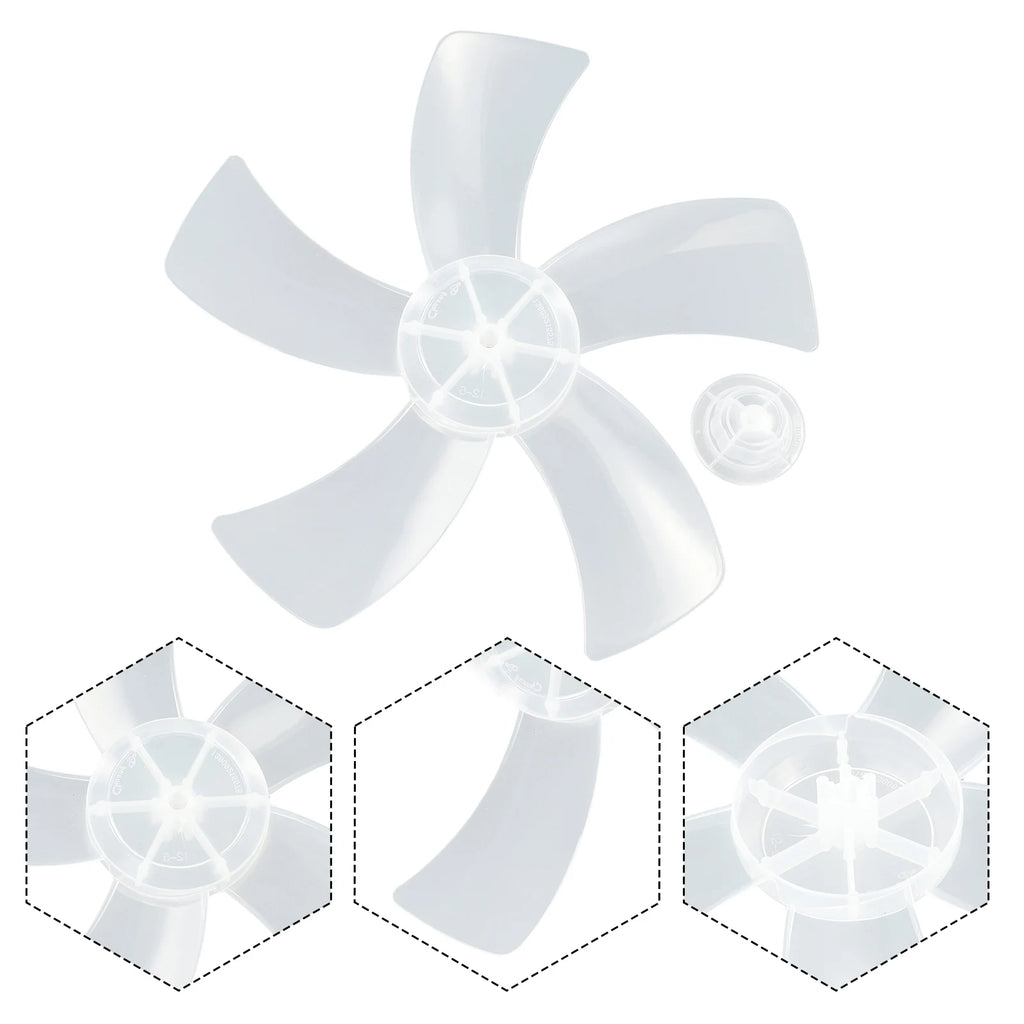 12-Inch 5-Leaf Replacement Fan Blade Set with Nut Cover Fan Blade Set Babs