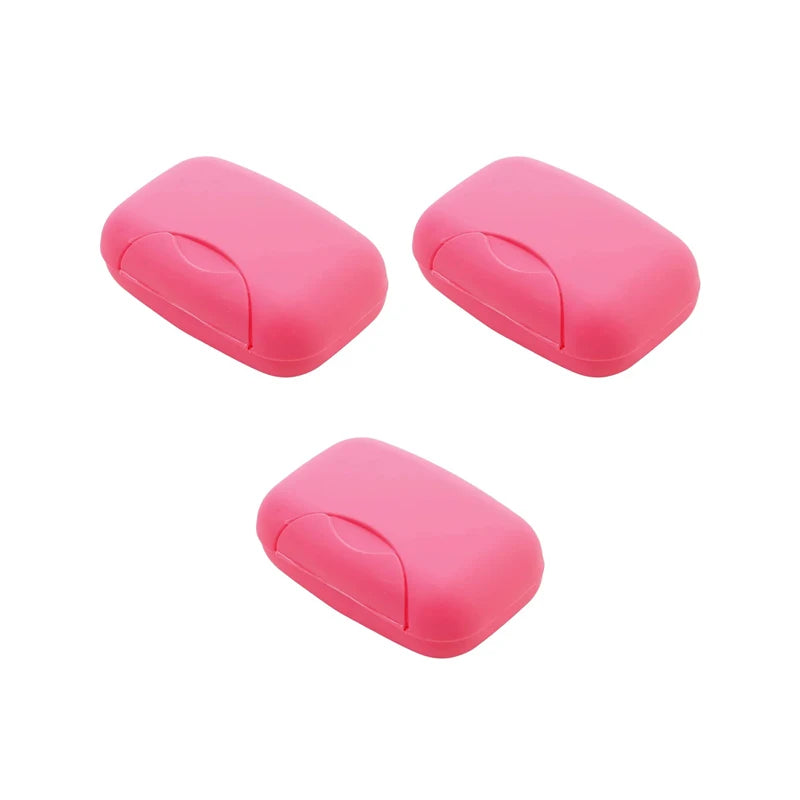 Portable Travel Soap Box with Lid – S/L Candy Color Holder Travel Soap Box Babs 3pcs Pink L