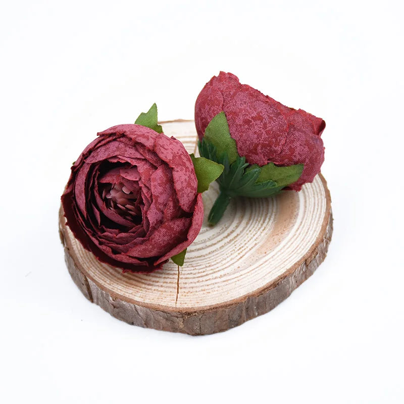 Silk Tea Rose Artificial Flowers for Wedding, Wreath & DIY Crafts Artificial Silk Flowers Babs red 20 pcs