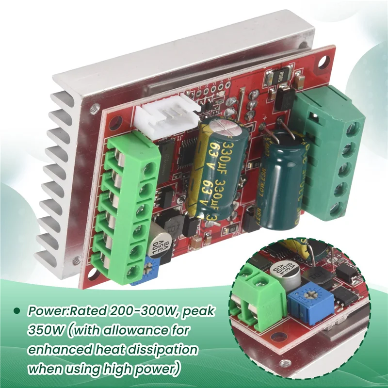 DC 6-60V 400W BLDC 3-Phase Brushless Motor Controller PWM Hall Board Motor Controller Board Babs