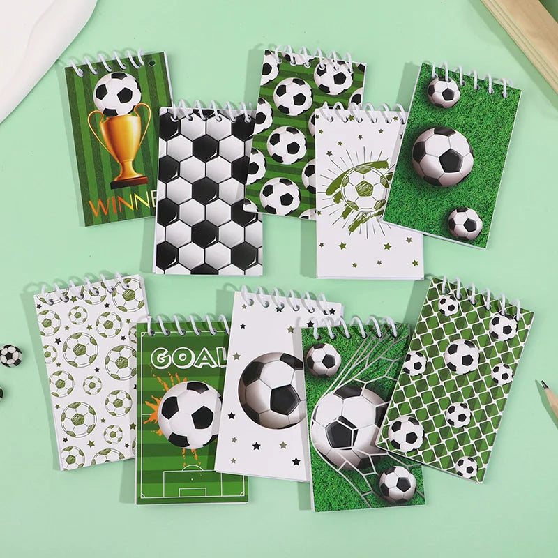 10Pcs Mini Soccer Spiral Notebooks – Kids Party Favors Pocket Notebooks Babs