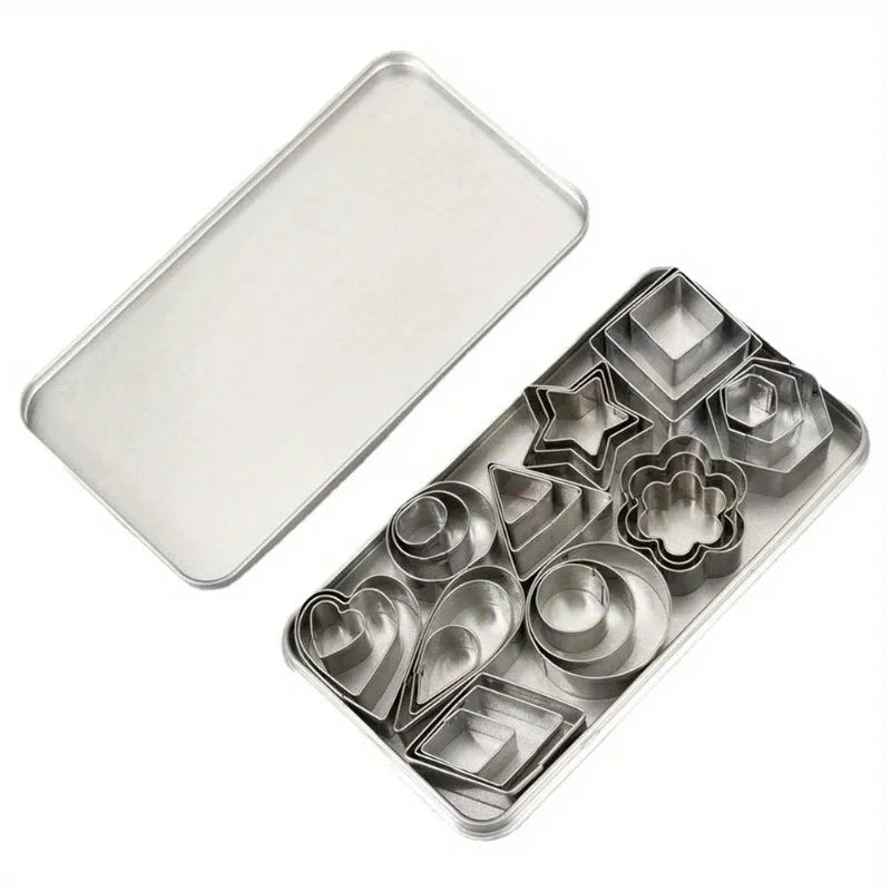 30-Pc Mini Stainless Steel Cookie Cutter Set – 10 Shapes Cookie Cutter Set Babs 1set