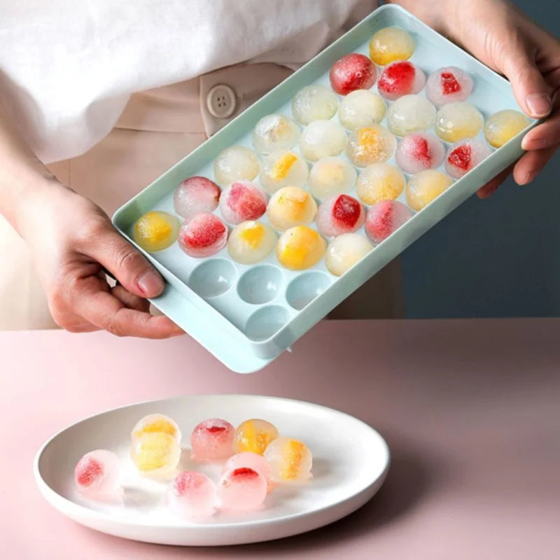 Round Ice Ball Tray | 33-Sphere Food-Grade Silicone Mold Ice Ball Mold Babs