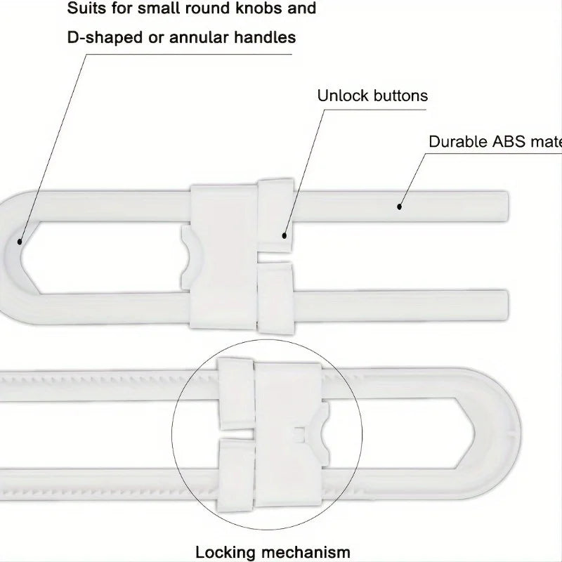 Sliding Cabinet Lock – U-Shape Safety Latch for Cupboard Doors Cabinet Safety Lock Babs