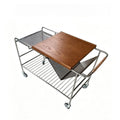 Modern Stainless Steel Mobile Coffee Table – Minimalist Side Table Coffee Side Table Babs Log Color
