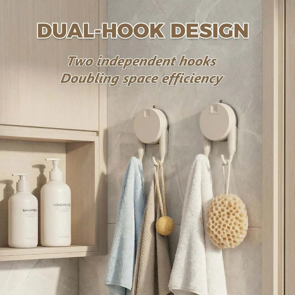 No Drill Suction Cup Dual Hooks – Heavy Duty Vacuum Lock Suction Cup Hooks Babs