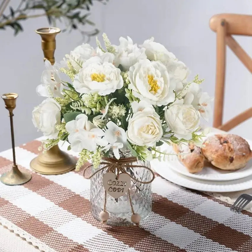 Artificial Silk Hydrangea Peony Flower Bundle – Wedding & Home Decor Artificial Flower Bundle Babs