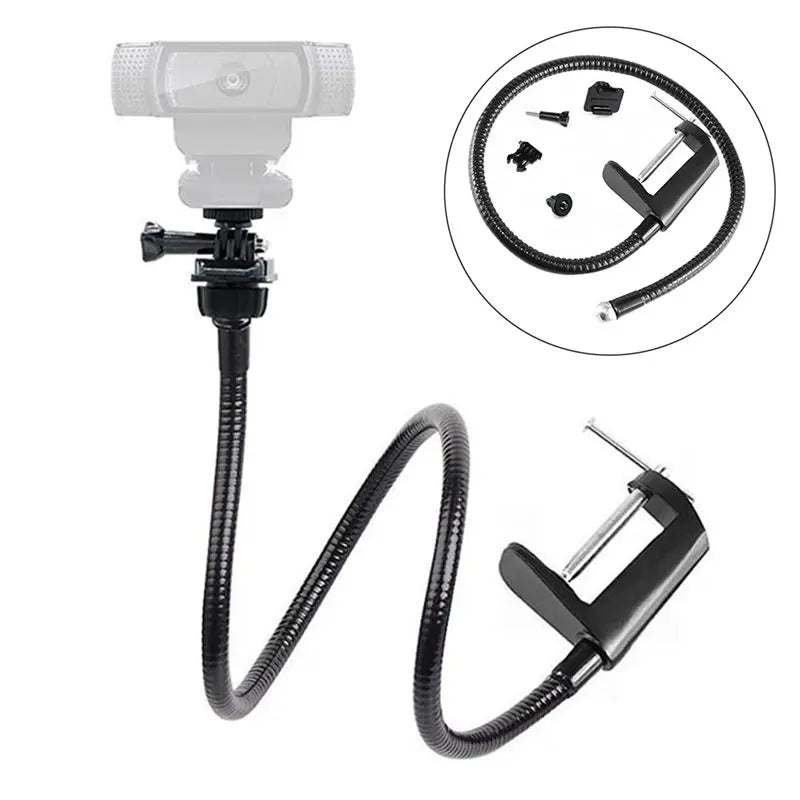 Flexible Gooseneck Webcam Desk Mount for Logitech, GoPro & More Webcam Desk Mount Babs black