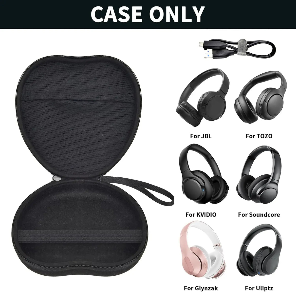 Headphone Case for JBL KVIDIO TOZO Uliptz – Carry Case Only Headphone Carrying Case Babs