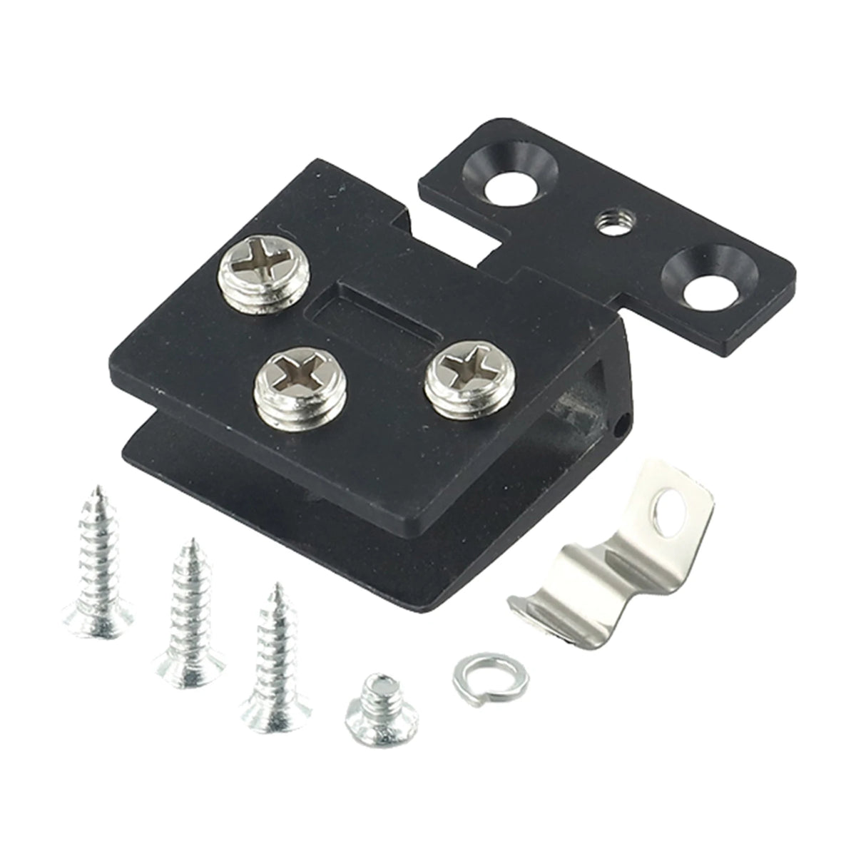 Zinc Alloy Glass Cabinet Door Hinge with Screws | Black & Silver Cabinet Door Hinge Babs