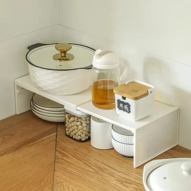 Stretchable Cabinet Shelf & Spice Organizer Rack – 1 or 2pc Cabinet Organizer Shelf Babs