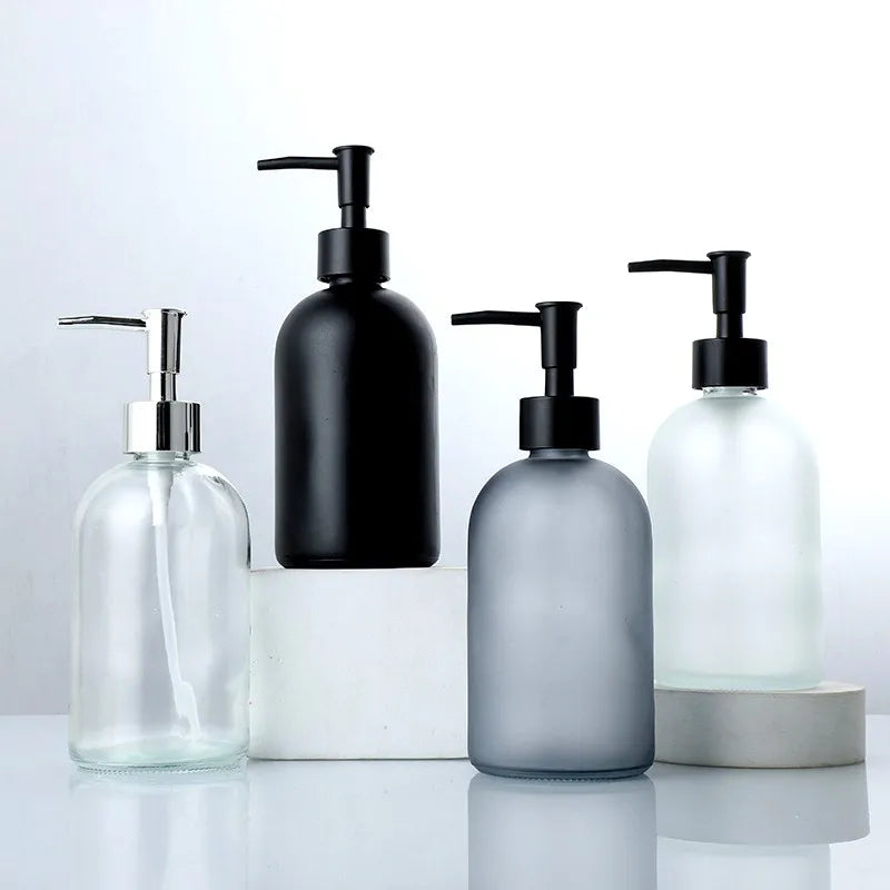 Glass Soap Dispenser Bottle 410ml – Refillable Press Pump Soap Dispenser Bottle Babs
