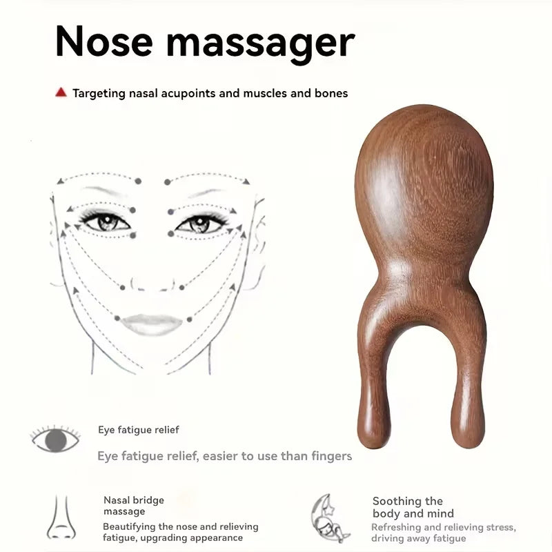 Natural Sandalwood Massage Comb – Scalp, Face & Body Wooden Massage Comb Babs