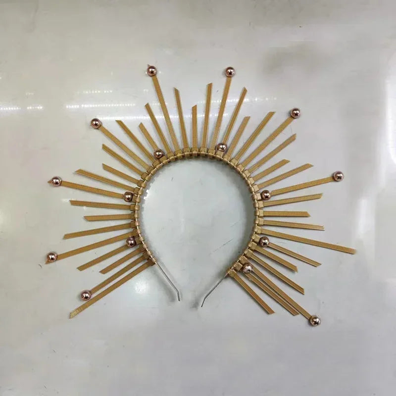 Golden Star Goddess Spiked Crown Headband – Cosplay & Party Costume Crown Headband Babs 1