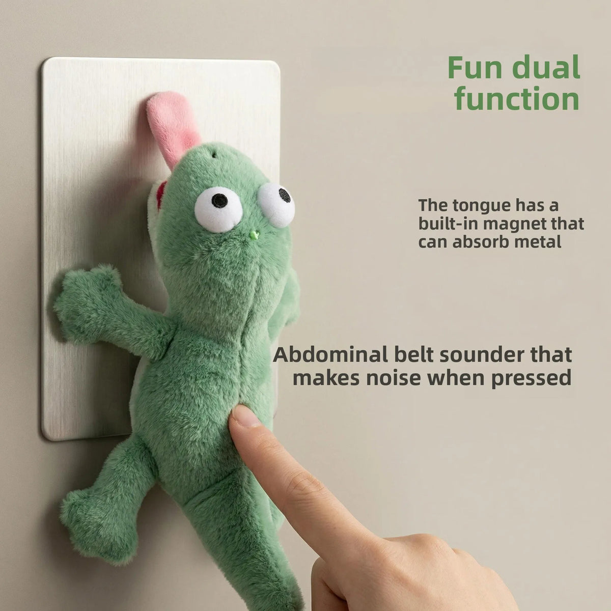 Sound-Making Lizard Plush Keychain – Magnetic Tongue Toy Gift Plush Keychain Toy Babs