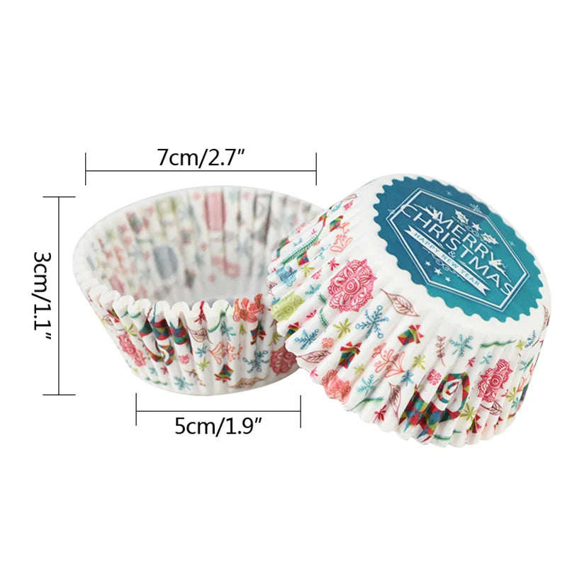 100Pcs Christmas Cupcake Liners – Festive Muffin Baking Cups Cupcake Liners Babs