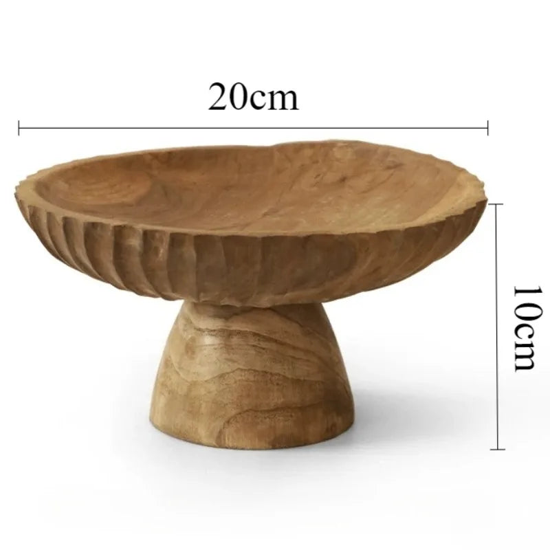 Wooden Fruit Tray | Vintage Luxury Solid Wood Fruit Bowl Wood Fruit Bowl Babs Small