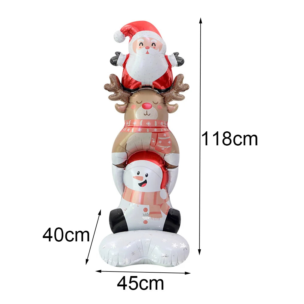 Christmas Foil Balloons – Santa, Snowman & Tree Party Decor Holiday Foil Balloons Babs Clear As pictures show