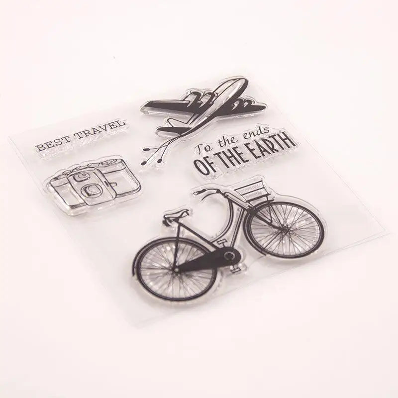 Clear Silicone Stamps Camera Bicycle Plane | DIY Scrapbooking Clear Craft Stamp Babs