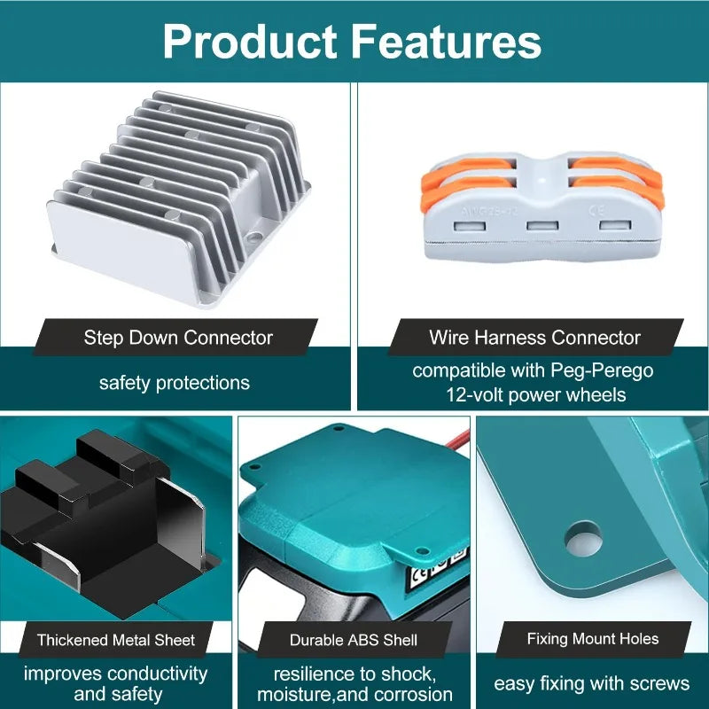 Makita 18V to 12V Step-Down Converter – 15A 180W DIY Adapter Voltage Converter Adapter Babs