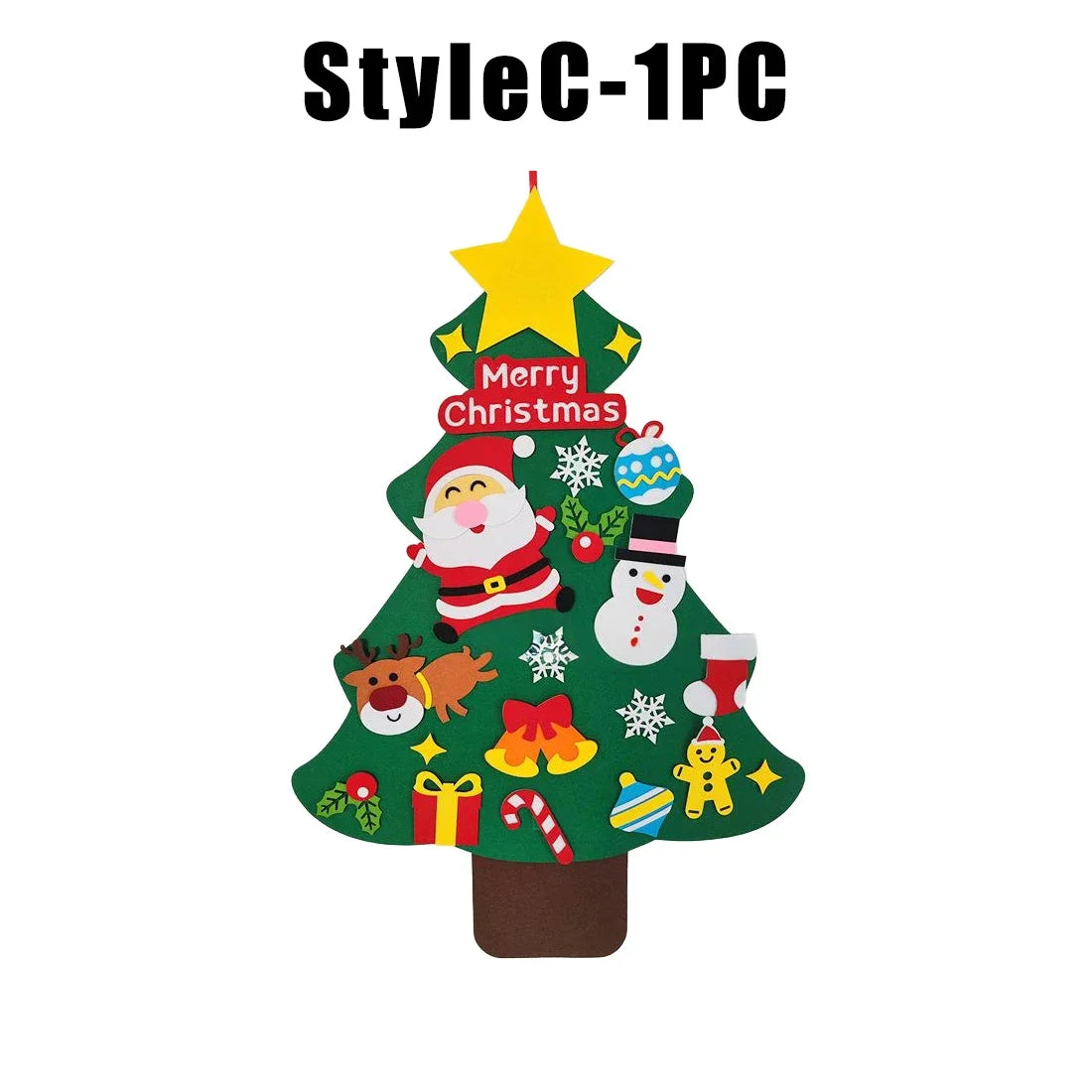 DIY Felt Christmas Tree Ornament Kit – Kids Holiday Craft Holiday Craft Kit Babs C 1PC