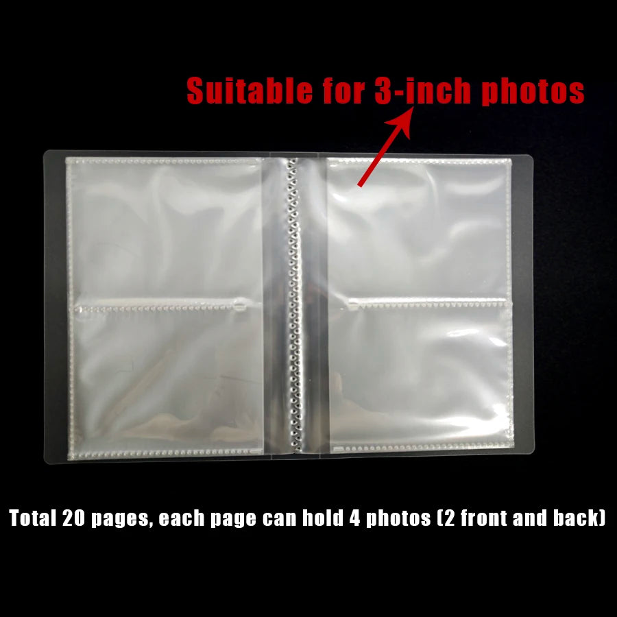 80-Pocket Instax Mini Photo Album – 3 Inch PP Cover Mini Photo Album Babs
