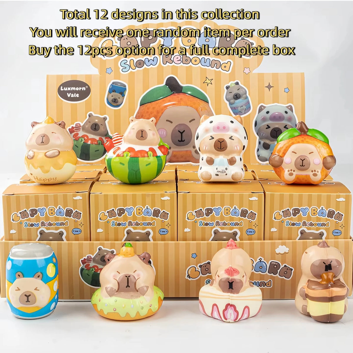 Squishy Capybara Pizza Stress Ball Fidget Desk Ornament Squishy Stress Ball Babs A 1 Box