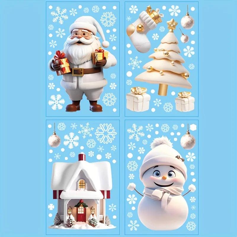 113 Christmas Snowflake Static Window Clings | Holiday Decor Holiday Window Clings Babs