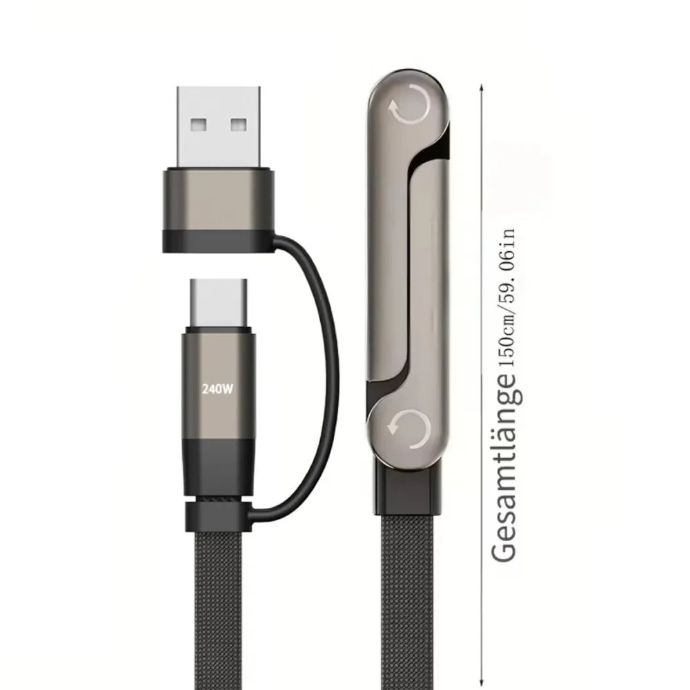 KEBIDUMEI 240W USB-C Fast Charging Cable & Foldable Phone Stand USB-C Charging Cable Babs