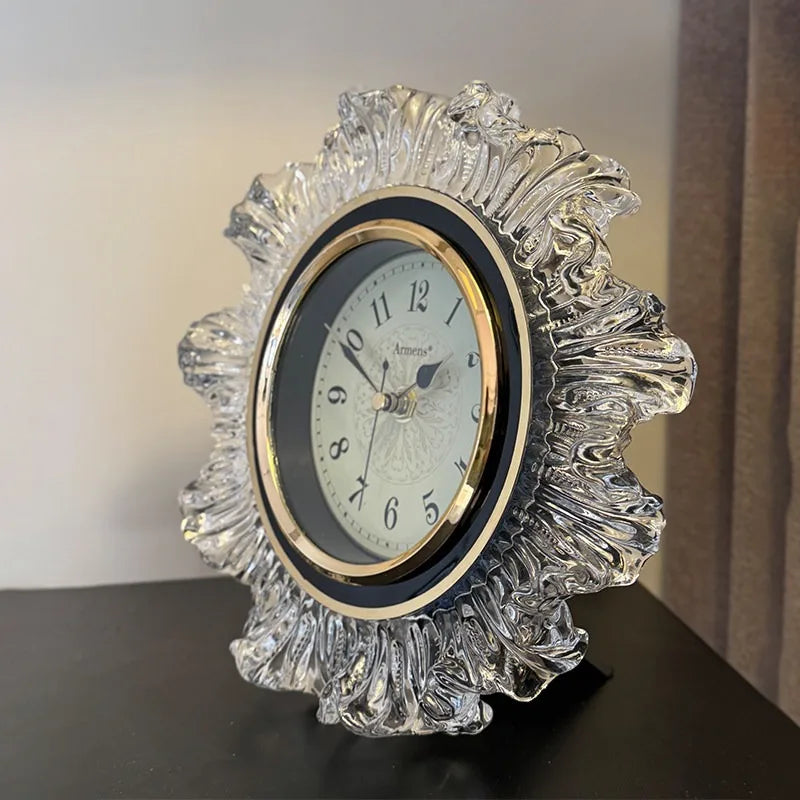 Retro Luxury Desk Clock with Backlight – Silent Quartz Table Clock Decorative Desk Clock Babs