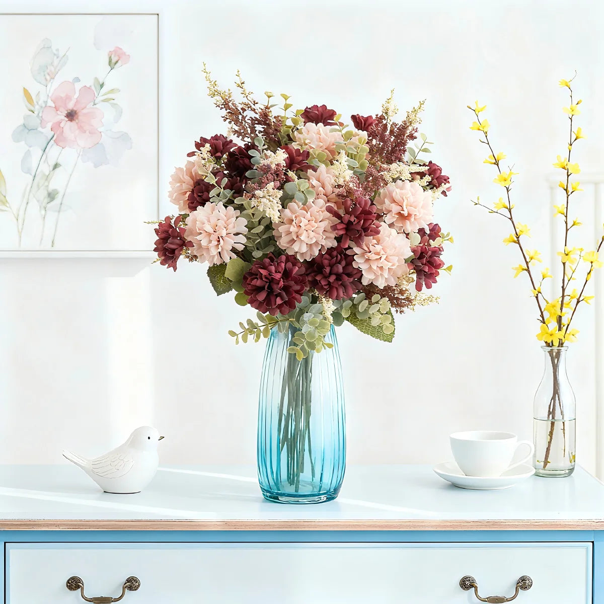 Silk Artificial Chrysanthemum Bouquet | Wedding & Home Décor Artificial Flower Bouquet Babs