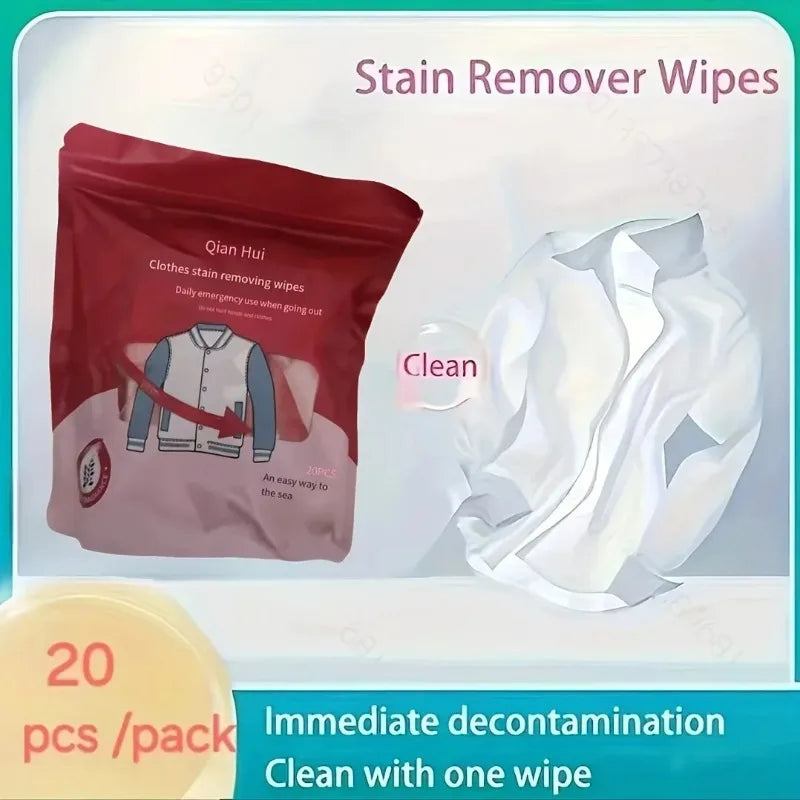 Portable No-Wash Stain Removal Wipes for Clothes & Shoes Stain Removal Wipes Babs