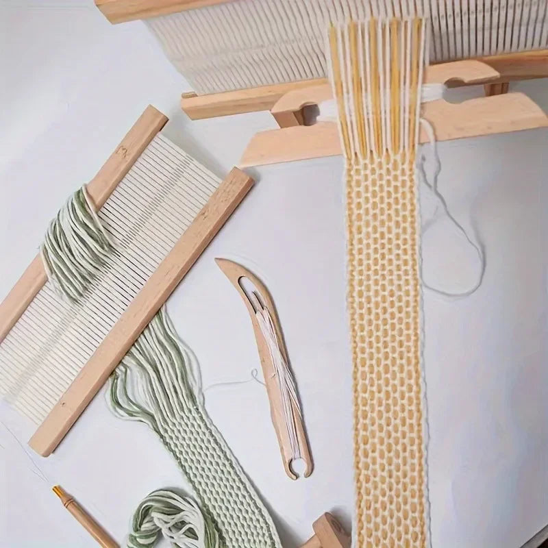 Beech Wood Inkle Weaving Shuttle Kit – 12-Piece Crafting Set Weaving Shuttle Kit Babs