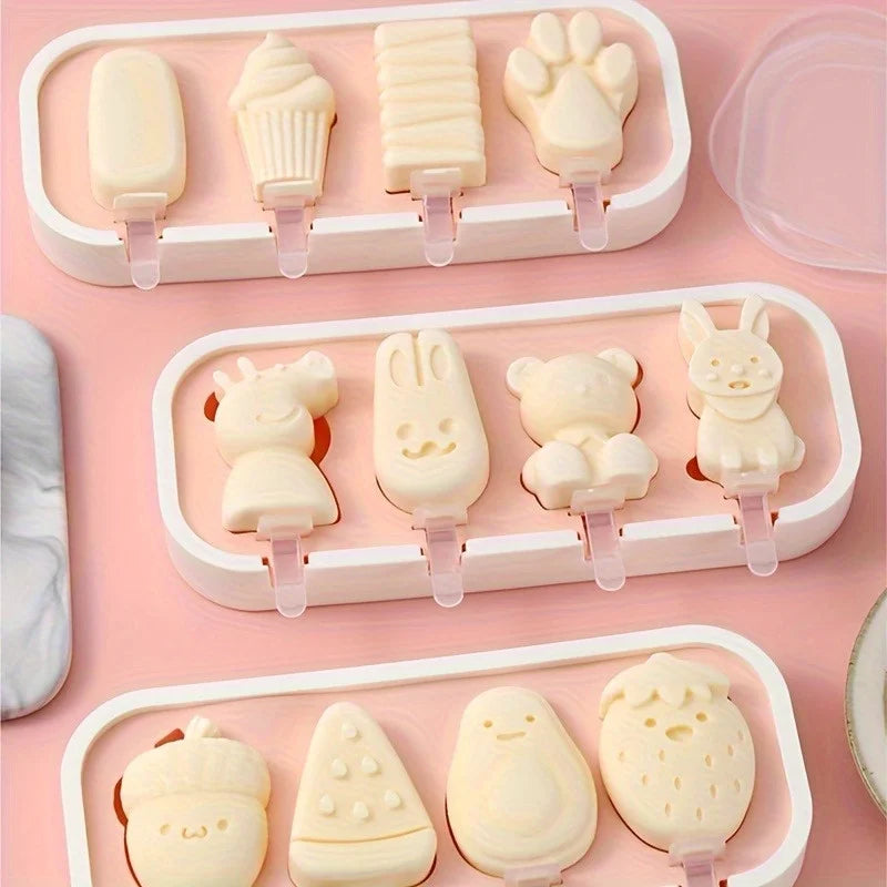 Cartoon Popsicle Molds – Reusable Ice Cream Molds for Summer Popsicle Ice Cream Mold Babs
