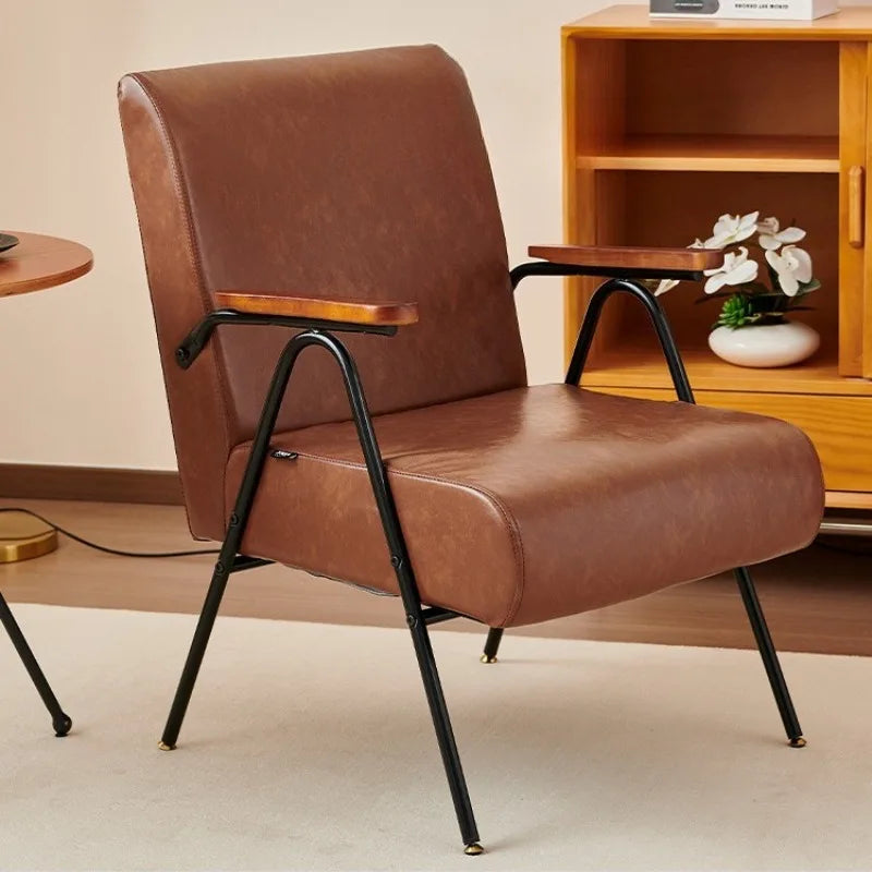 Retro Faux Leather Leisure Armchair | Single Sofa Chair Leisure Armchair Babs