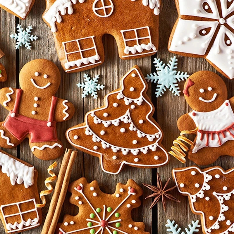 5-Piece Christmas Cookie Cutter Set – Gingerbread & Xmas Tree Cookie Cutter Set Babs