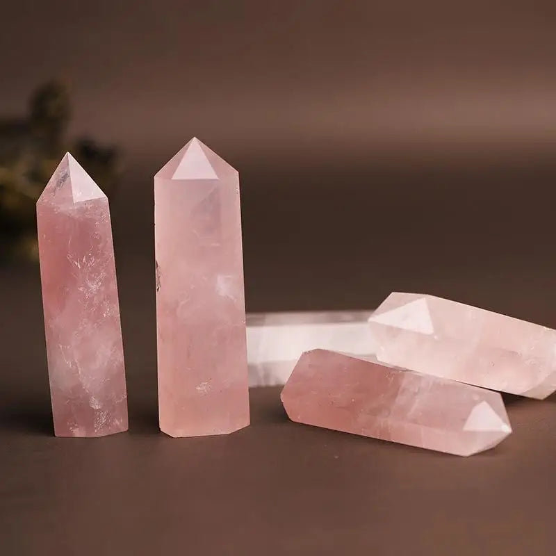 Natural Pink Rose Quartz Crystal Wand Point 60-70mm Crystal Wand Babs