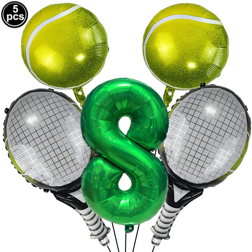 Tennis Party Balloon Kit – 18" Tennis & Racket Foil Balloons Party Balloon Kit Babs Number 8 As picture show