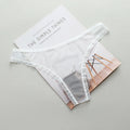 Women's Lace G-String Thong – Sheer Low-Rise Panties Lace Thong Panties Babs A-White For Weight 45-65 KG 1pc