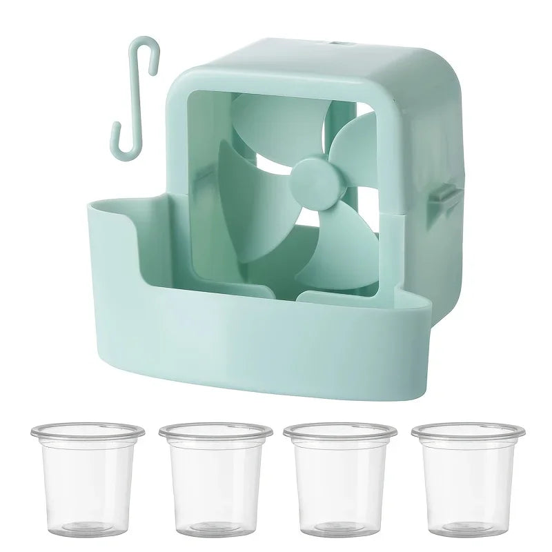 Hanging Fan Ice Cooling Box Attachment with 4 Ice Cups Fan Cooling Accessory Babs Blue