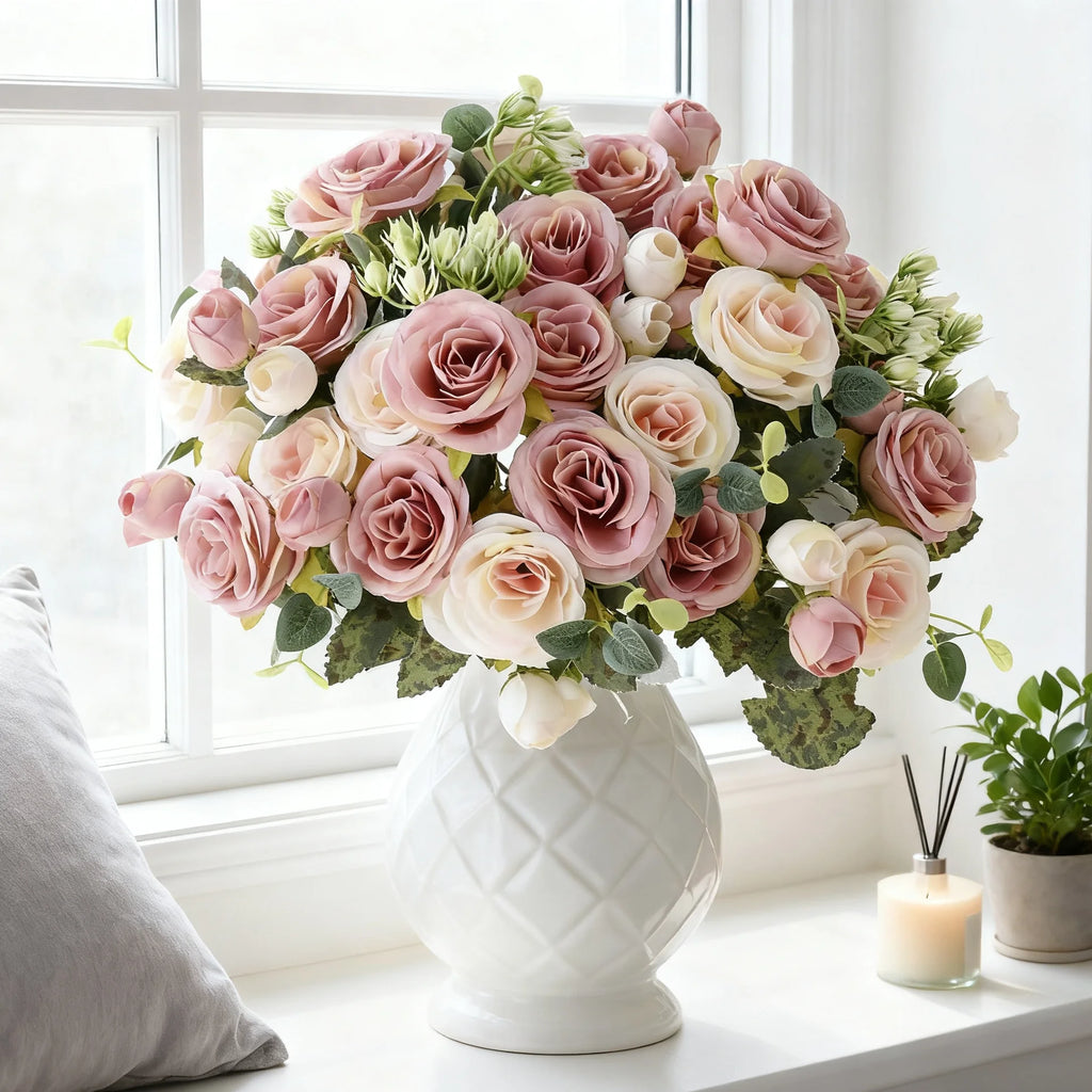 Silk Peony Hydrangea Artificial Flower Bouquet – Wedding & Home Artificial Flower Bouquet Babs