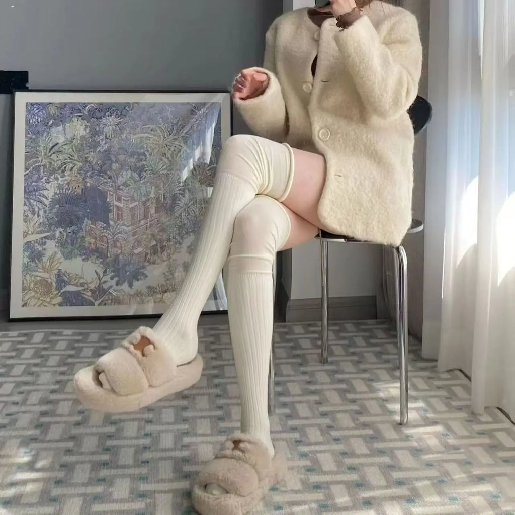 Women's Knee High Thigh High Tube Socks – Cotton Blend Knee High Socks Babs
