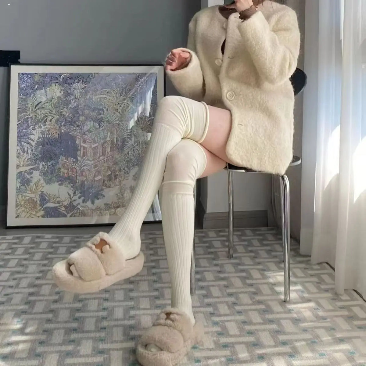 Women's Knee High Thigh High Tube Socks – Cotton Blend Knee High Socks Babs